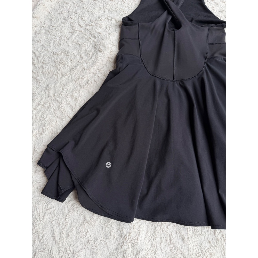 Lululemon Court Crush Dress Black Tennis Exercise Pickleball W1DHYS Size 6 - Picture 6 of 15
